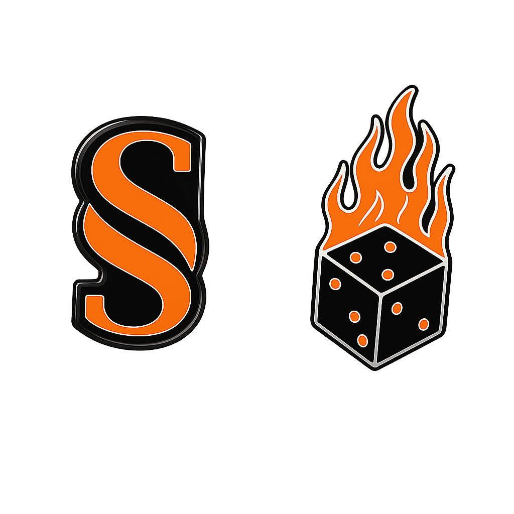 S logo/Flame Pins